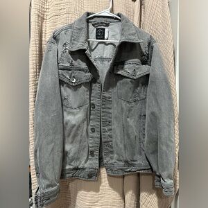 Original Use Charcoal Distressed Jacket